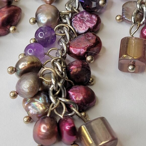 Lavender Purple Long Earrings - Picture 4 of 9